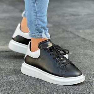 Plateau Sneakers Schuhe in schwarz-weiss - 1