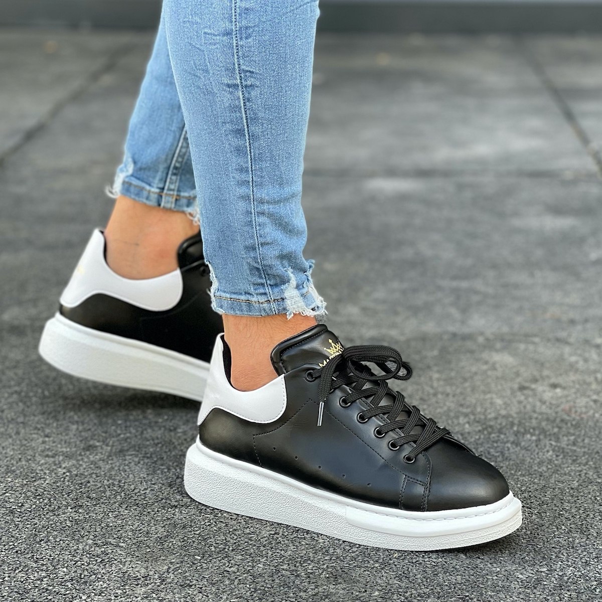 Plateforme Sneakers Chaussures Noir-Blanc | Martin Valen