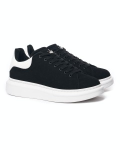 Plateau Sneakers Suede Schuhe in schwarz - 3