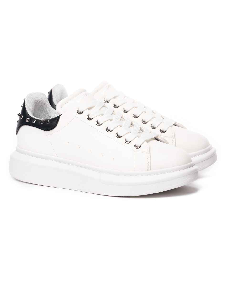 Men's High Sole Spikes Shoes Sneakers White