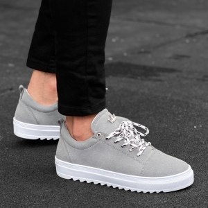 Men’s Low Top Suede Sneakers Shoes Grey