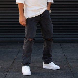 Men's Baggy Jeans Oversize Ripped Pants Fume
