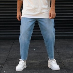 Men's Baggy Jeans Stoned Light Blue - 1