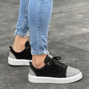 Men’s Chunky Sneakers Plaid Designer Shoes Black