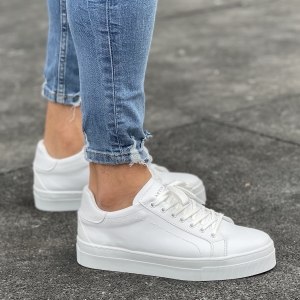 Men’s Low Top Casual Sneakers Shoes White
