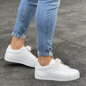 Men’s Low Top Casual Sneakers Shoes White