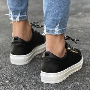 Hombre Bajo-Top Sneakers Cremallera De Oro Diseñador Zapatos Negro - 5