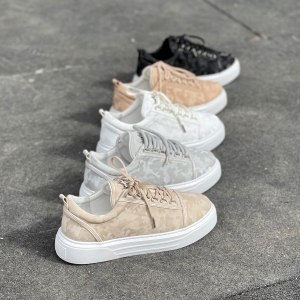 Men's Low Top Sneakers Crowned Shoes Camo Creme - 7