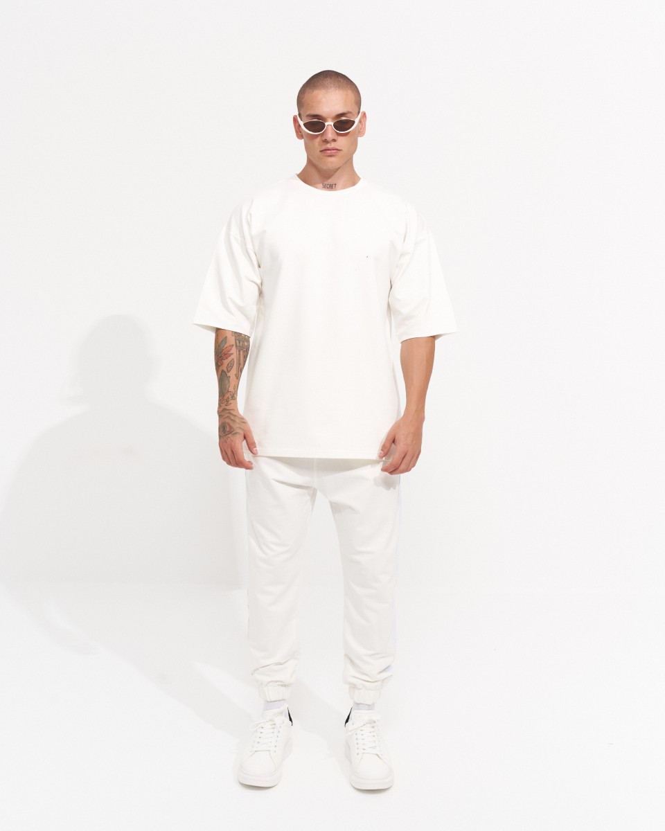 Men's Oversize Tracksuit Special Design White - 7