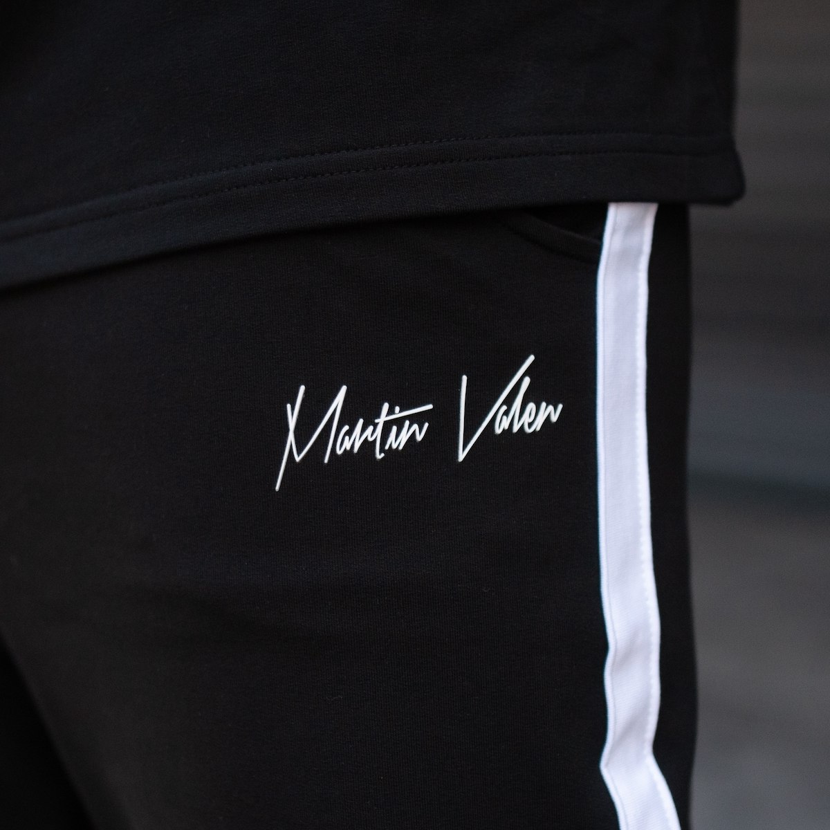Men's Oversize Tracksuit Special Striped Design Black | Martin Valen