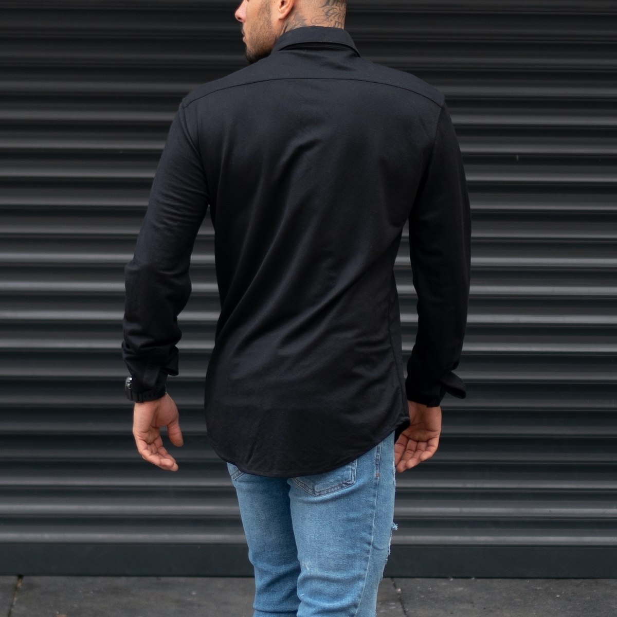 Men's Hidden Button Shirt Black | Martin Valen