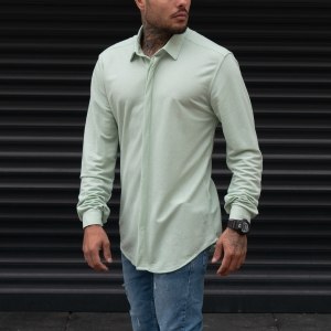 Men's Hidden Button Shirt Eau-de-nil - 3