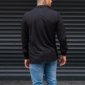 Men's Oversize Shirt Sport Collar Black - 3