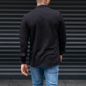 Men's Oversize Shirt Sport Collar Black - 6