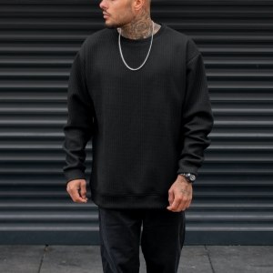 Men's Oversize Sweatshirt Round Neck Black