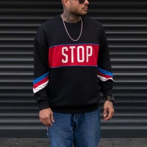 Stop Sweatshirt in Black