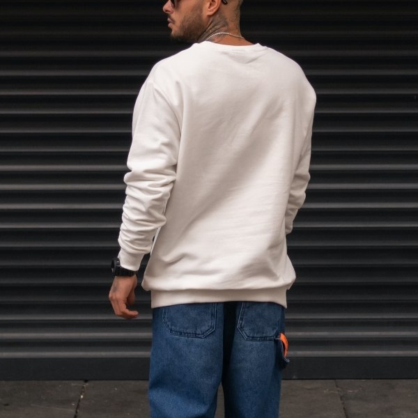 Men's Basic Oversize Sweatshirt In White - 5