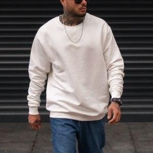 Men's Basic Oversize Sweatshirt In White - 1