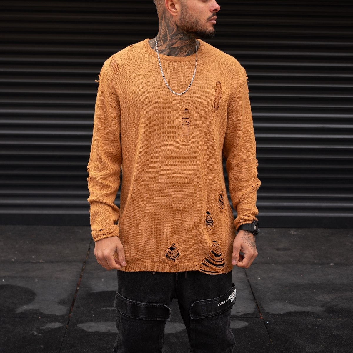 Ragged Pullover In Brown