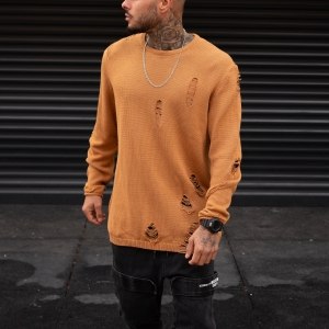 Ragged Pullover In Brown