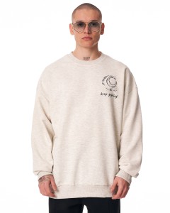 Men's Oversize Sweatshirt Round Neck Designer Grey