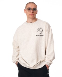 Men's Oversize Sweatshirt Round Neck Designer Grey - 5