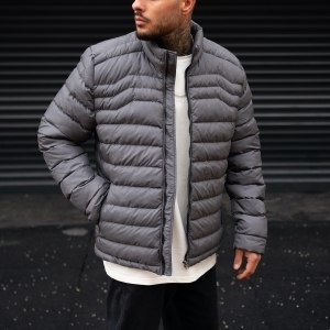 Men's Puffer Jacket In Gray
