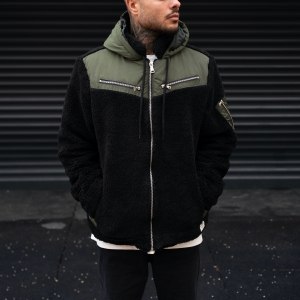 MV Autumn Collection Jacket with Hood in Black-Green