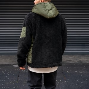 MV Autumn Collection Jacket with Hood in Black-Green - 5