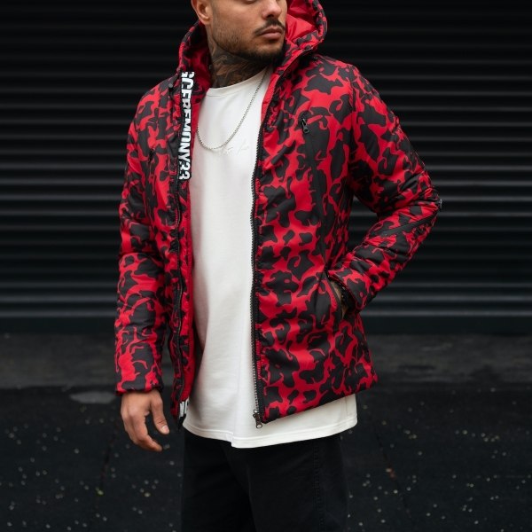 Men's Double Sided Jacket Dalmatian In Red - 2