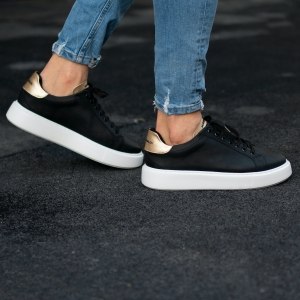 Men's Casual Sneakers Iconic Black-Gold