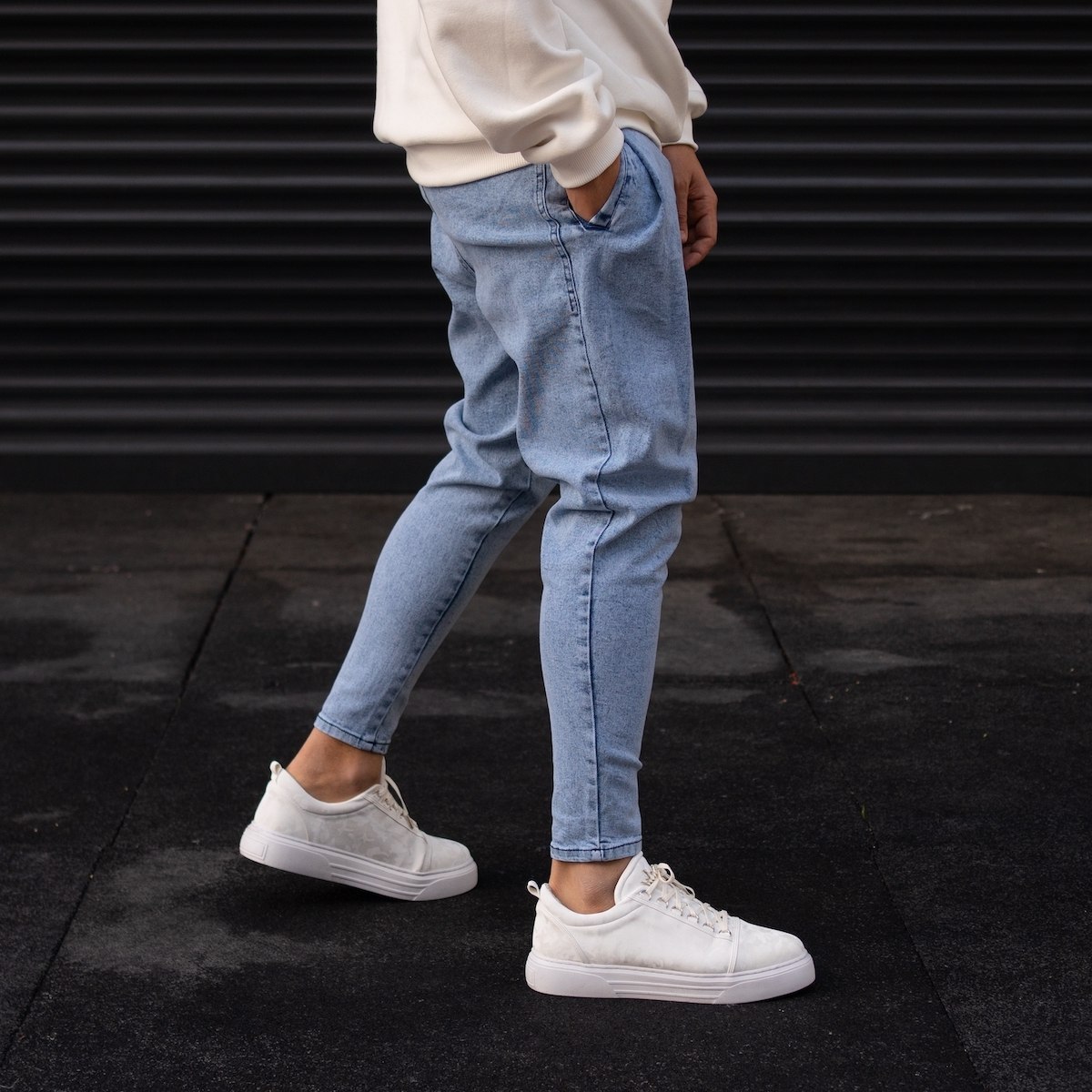 Men's Oversize Jeans Shalvar Style Blue | Martin Valen