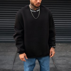 Men's Oversize Sweatshirt O-Neck Black - 1