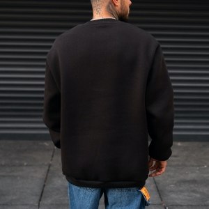 Men's Oversize Sweatshirt O-Neck Black - 5