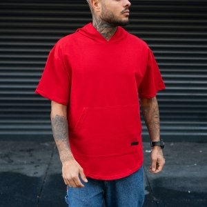 Pocket Style Hoodie in Red