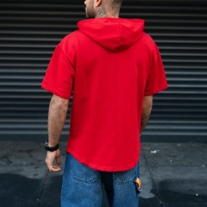 Pocket Style Hoodie in Red