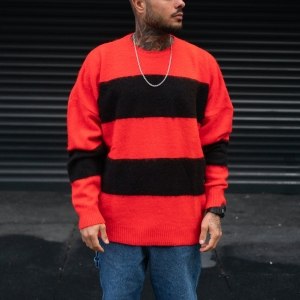 Red and Black Striped Alternative Sweatshirt - 1