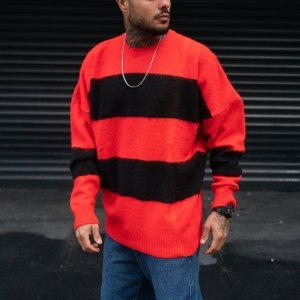 Red and Black Striped Alternative Sweatshirt - 2