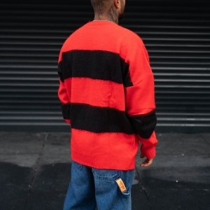 Red and Black Striped Alternative Sweatshirt - 6