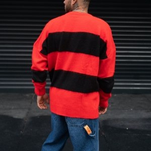 Red and Black Striped Alternative Sweatshirt - 5