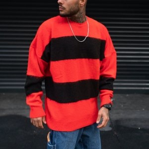 Red and Black Striped Alternative Sweatshirt - 3