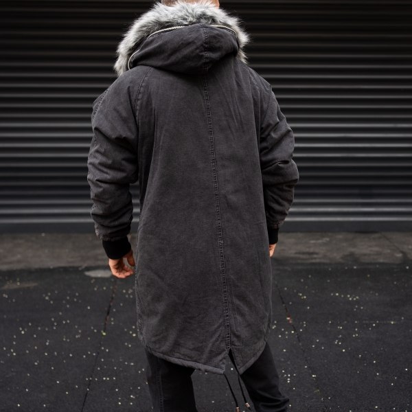 MV Premium Design Furry Coat In Black - 8