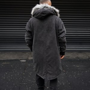 MV Premium Design Furry Coat In Black - 7