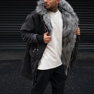 MV Premium Design Furry Coat In Black
