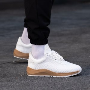 Homem Plataforma Basket Sneakers Branco - 1