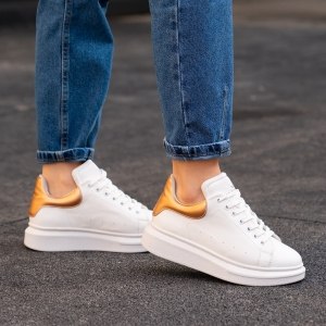 Woman Hype Sole Sneakers In White Partial Copper