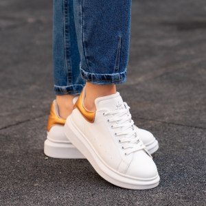 Woman Hype Sole Sneakers In White Partial Copper - 4