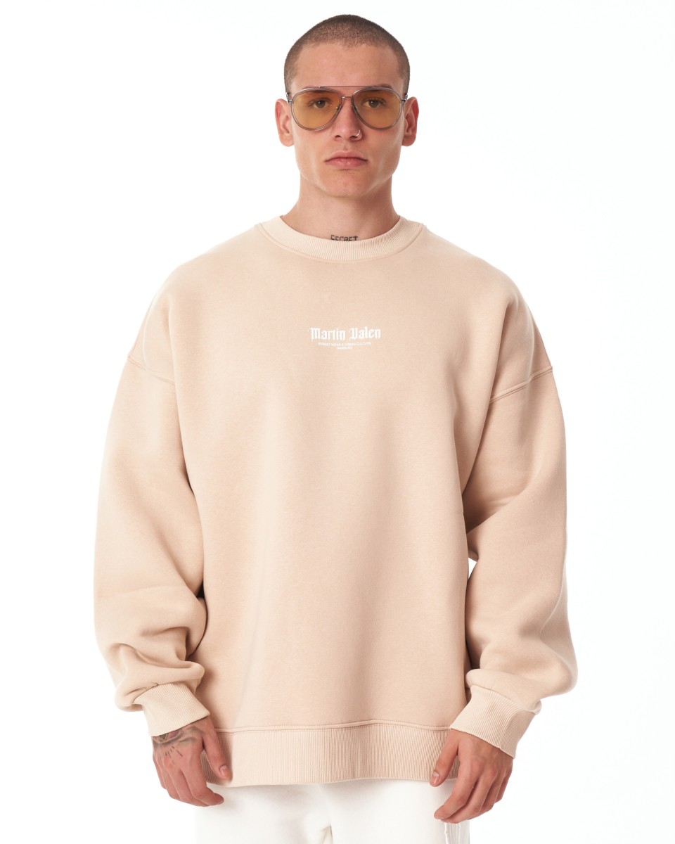 Men's Oversize Sweatshirt Martin Valen Urban Culture Beige - 1
