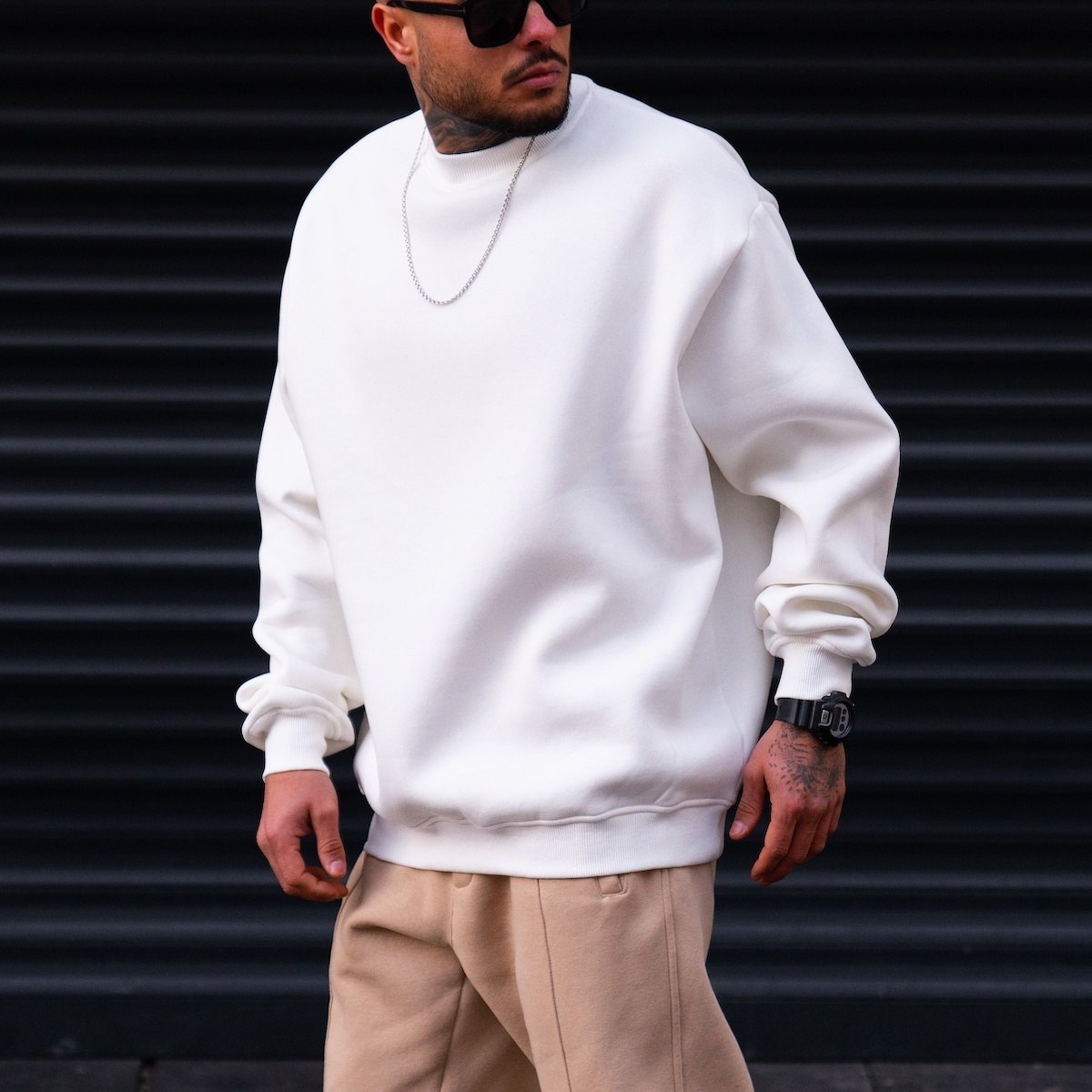 Men's Oversized Sweatshirt X-Mark White | Martin Valen