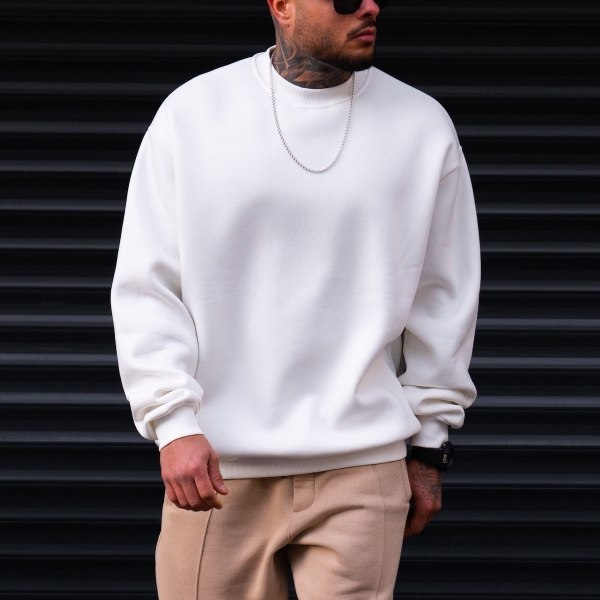 Men's Oversize Sweatshirt X-Mark White